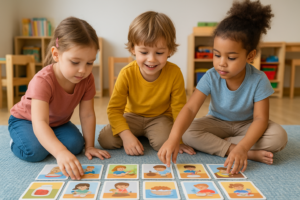 preschoolers playing card games